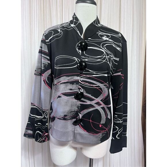 Caroline Rose Long Sleeve Abstract Knit Blazer Jacket Size XS - Picture 1 of 3